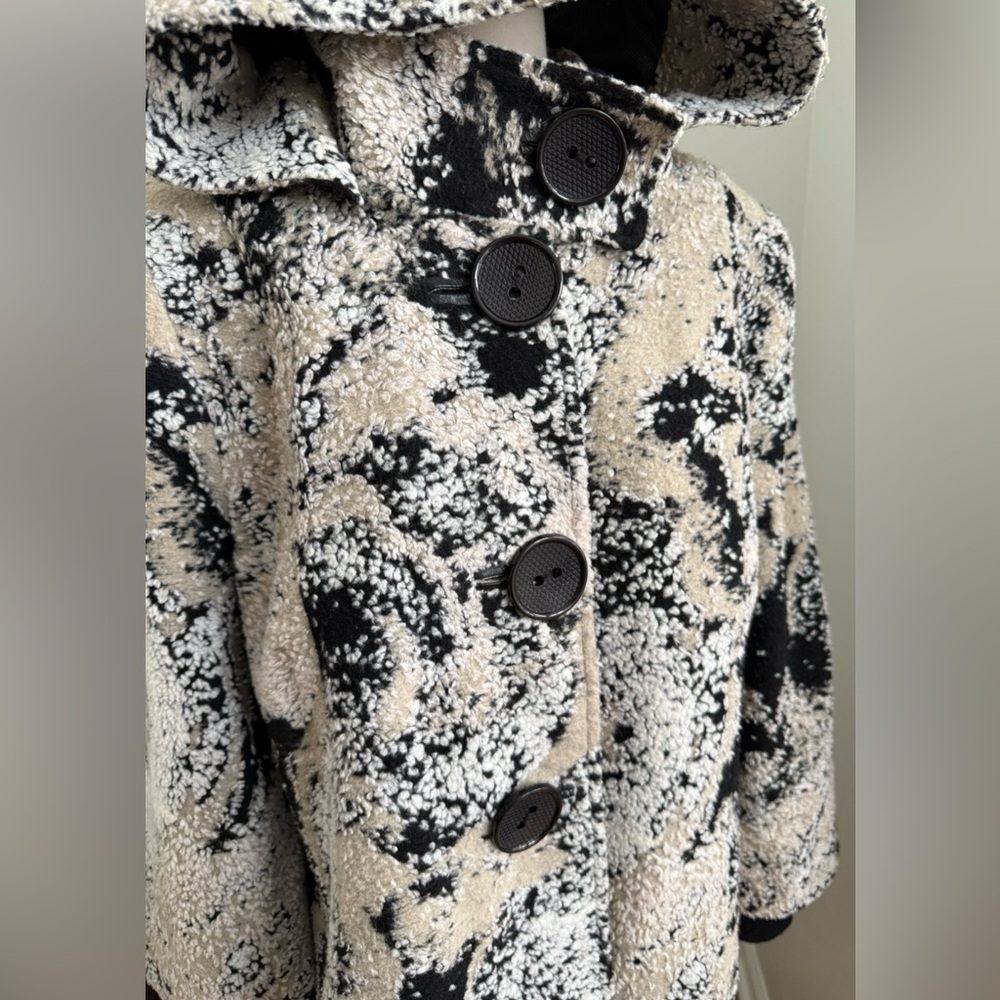 Vintage A. Silver Mod Wool Patchwork Coat Size 46… - image 3